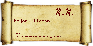 Major Milemon névjegykártya